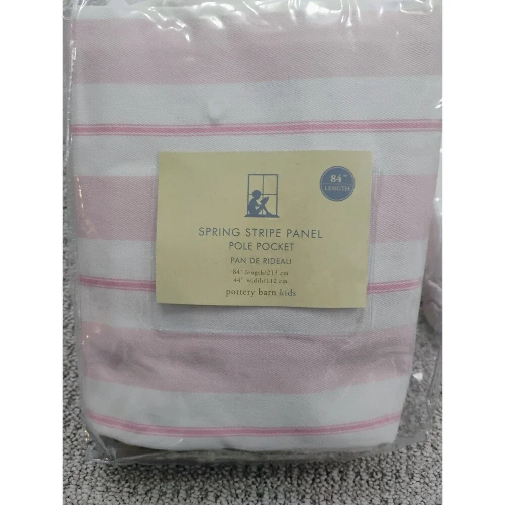 Lot Of 3 Pottery Barn Pink Spring Stripe 84x44